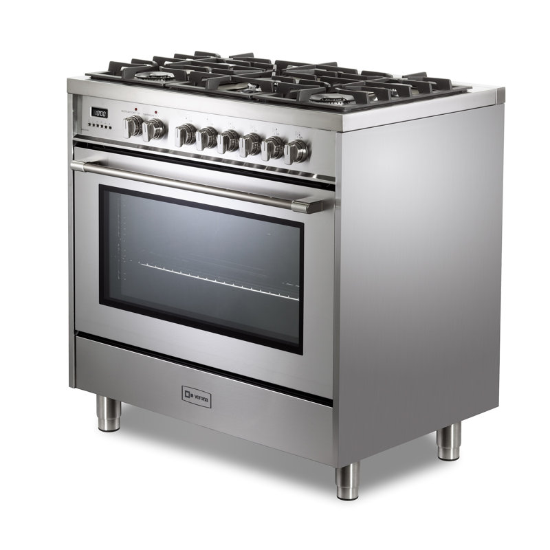 Verona Prima 36" 5 Burner Single Dual Fuel Range Stainless
