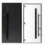 Porte d'entrée extérieure prémontée en acier Dekton 0163 Ardesia Nero, 2 fenêtres latérales extérieures, imposte/porte d'entrée en métal peint moderne, largeur 14+36+14 x hauteur 96, ouverture à gauche vers l'intérieur-109403650-109403660-109403661