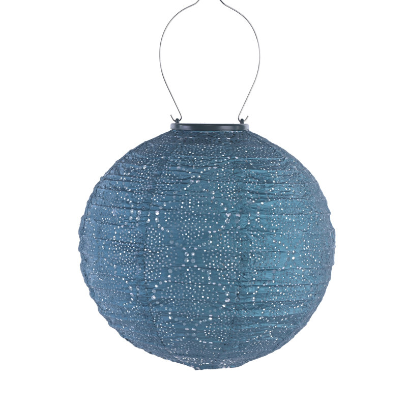 Sea Blue 12-Inch Modern Battery Powered LED Lantern