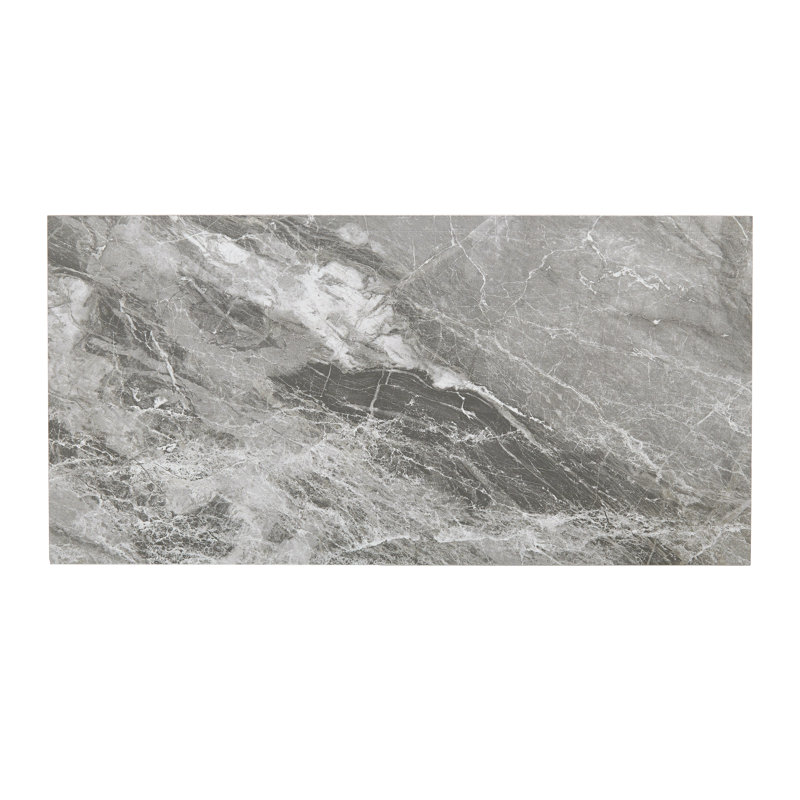 Famed 12" x 24" Porcelain Marble Look Wall & Floor Tile, Glamour Matte