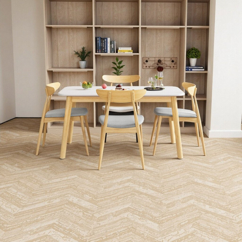 Ensemble de salle à manger 5 pièces en bois d'hévéa avec table en faux bois et 4 chaises ergonomiques, Gris clair
