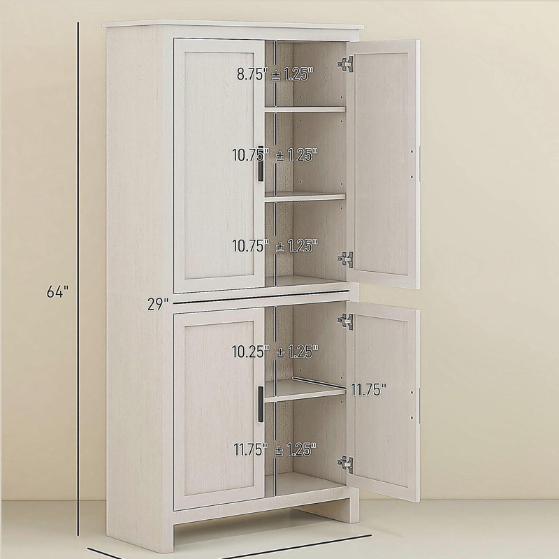 Armoire de rangement autoportante, garde-manger, Blanc