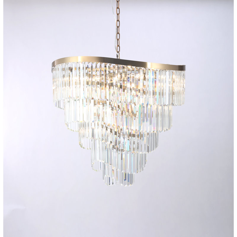 Deberry 16 - Light Crystal Pendant, Satin Brass