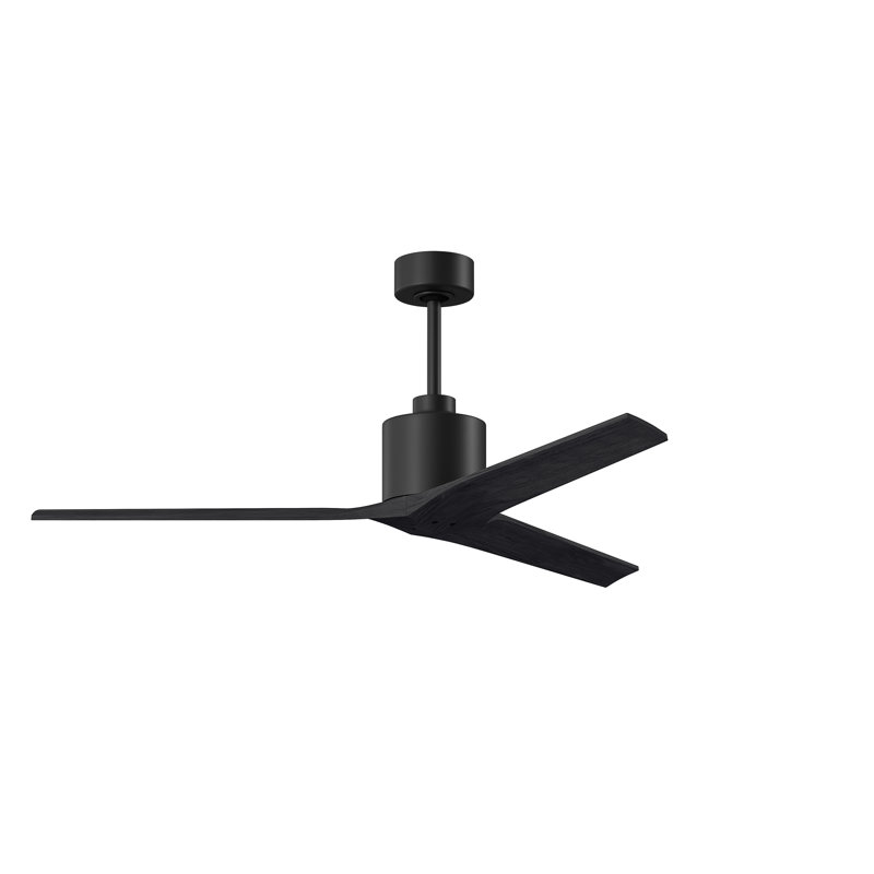 Mollywood - 42" Ceiling Fan - Textured Bronze Finish - Matte Black Blades, Matte Black, 60", Matte Black