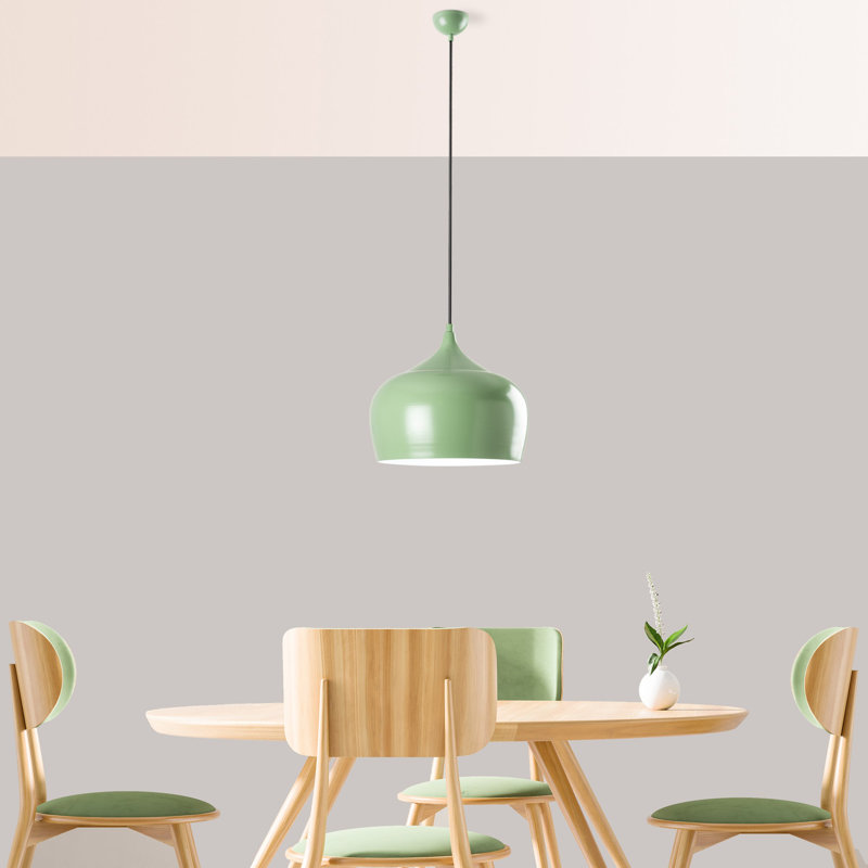 Lustre ajustable couleur menthe, structure en métal, diamètre de 11 po x 11,4 po | Hauteur: 14,2 - 49,2 pouces | Douille E27 de 40 W maximum (ampoule non incluse) | Luminaire élégant pour décoration intérieure moderne, classé IP20