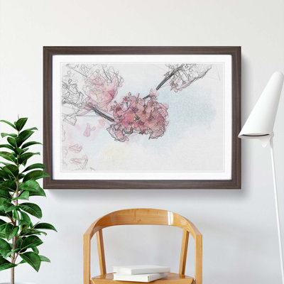 Pink Sakura Blossom Tree in Bloom - Picture Frame Graphic Art Print