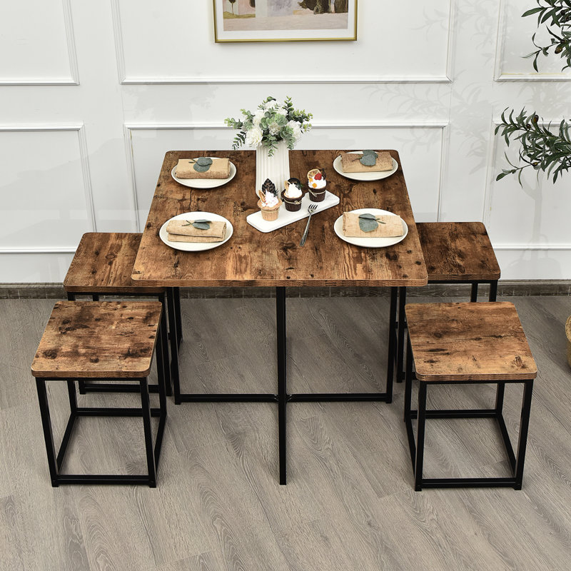 Ghazl Dining Set, Brown, Brown/Black, Black