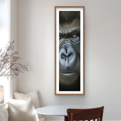 Gorilla Face - Hyperrealist Animal Framed Matted Print Decor