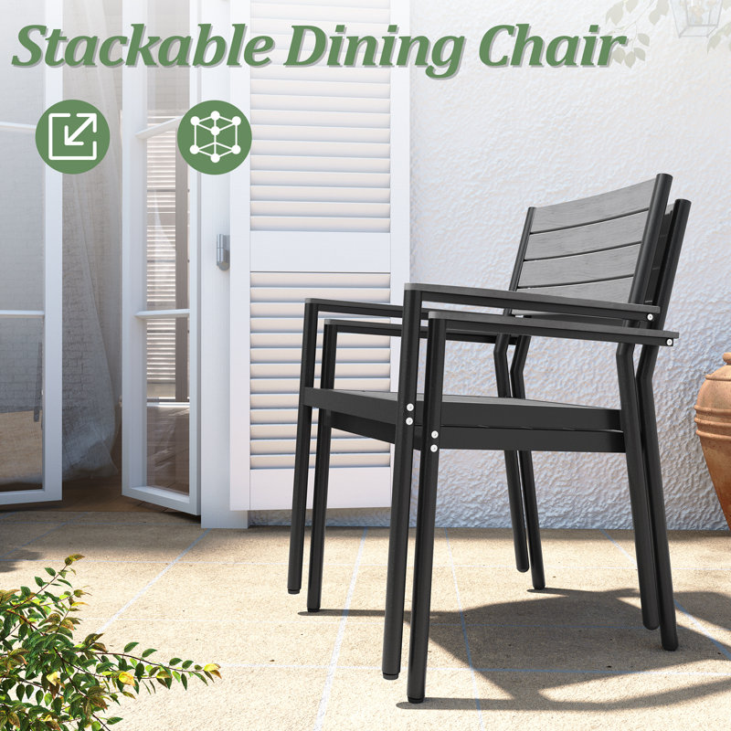 Cyanni 10 - Person Rectangular Outdoor Dining Set with Umbrella Hole, Gray