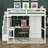 Full Size Loft Bed With Desk And Staircase, Wood High Loft Bed With Charging Station, Bookcase, Wardrobe And Drawers-794260674