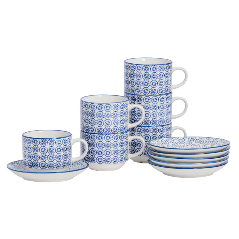 Porcelain Teacup and Saucer, 12