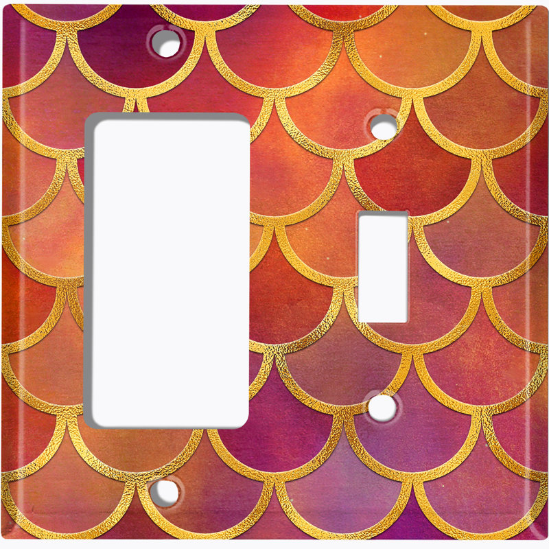 Plaque murale 2 bandes Mermaid, Orange/Blanc