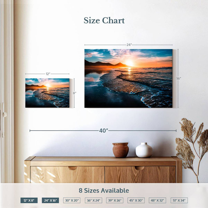 Gillard Simple Beach Sunset, H 16 po x l 24 po