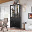 Vitrine de 76,75 po de hauteur, avec portes en verre et lumières DEL, armoire vitrée en acier avec verre à 3 côtés, garde-manger avec rangement pour les couloirs, salon, cuisine, décoration intérieure et bureau