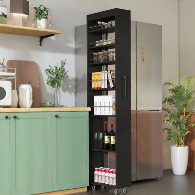 Étagère ouverte 7 côtés multi-fonctions avec rangement à un seul niveau pour la cuisine, le salon et les espaces étroits