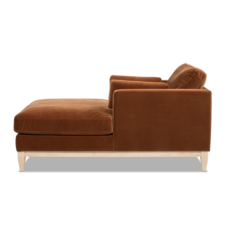 Chaise longue rembourrée Pera, Orange brûlé
