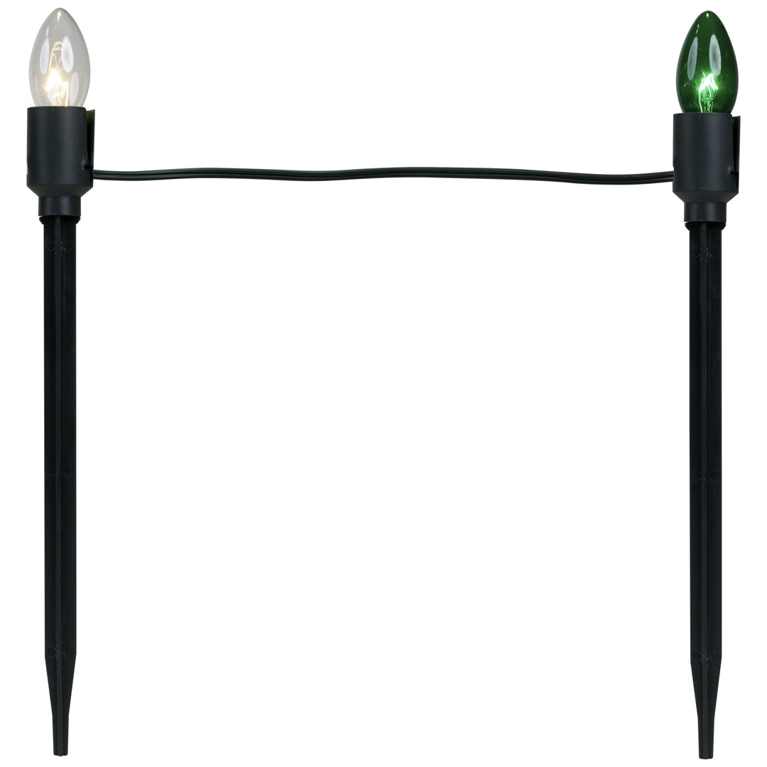 Set of 15 Lighted Red Clear and Green C9 Christmas Pathway Marker Decor Northlight Seasonal