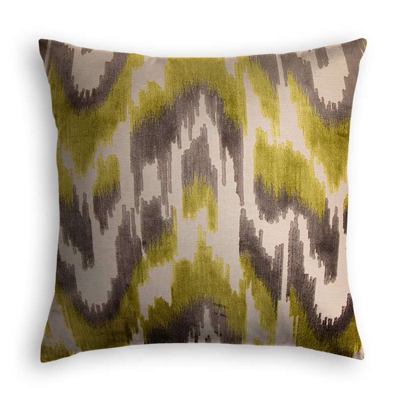 Housse de coussin 100% coton , Vert / gris, Euro