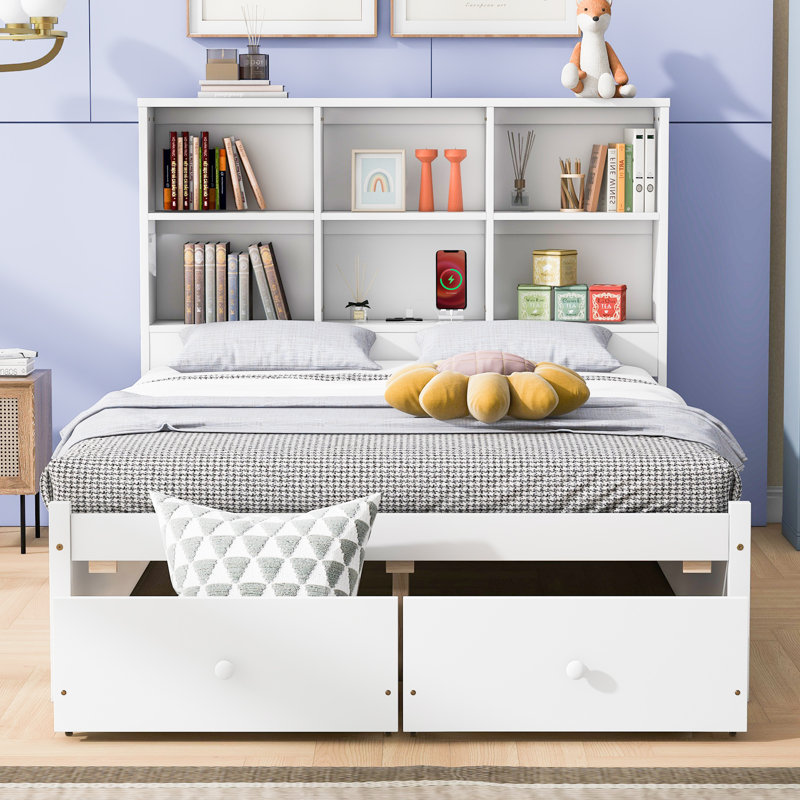 Aronne Platform Bed, White