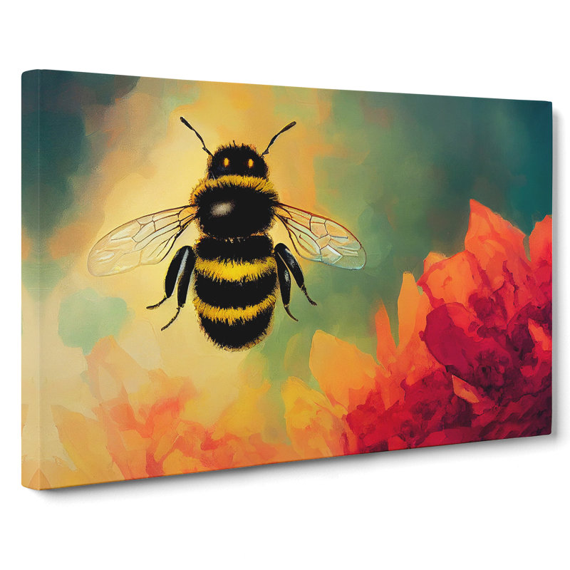 Bumble Bee Art - Wrapped Canvas, 40cm H x 60cm W x 3cm D