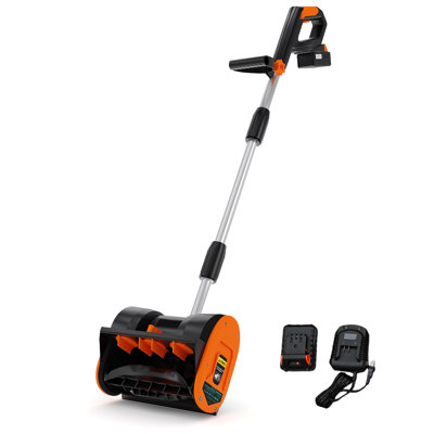 12" Snow Blower Cordless - Electric Snow Shovel, 16.5 FT Snow Throwing Distance, 20V 1 * 4.0Ah Battery & Quick Charger, Adjustable Handle, for Walkways Deck Driveways Stair Snow Removal