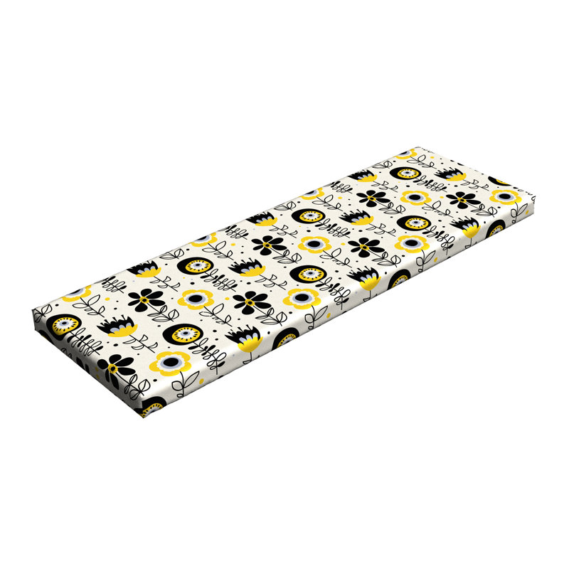 Coussin de siège intérieur / extérieur, Noir / Jaune
