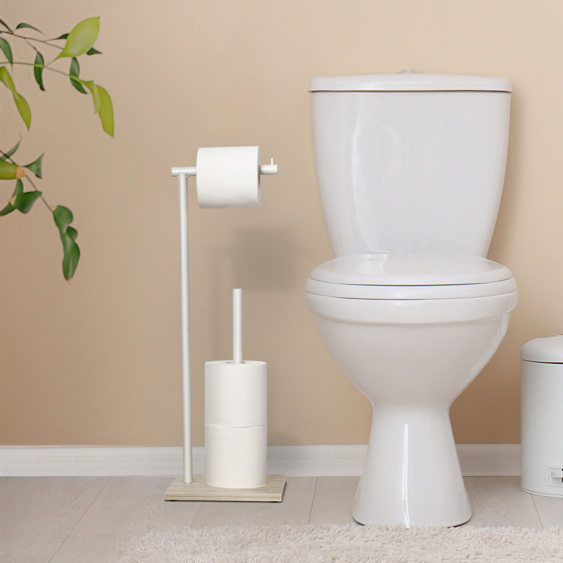 Porte-papier hygiénique sur pied, Blanc