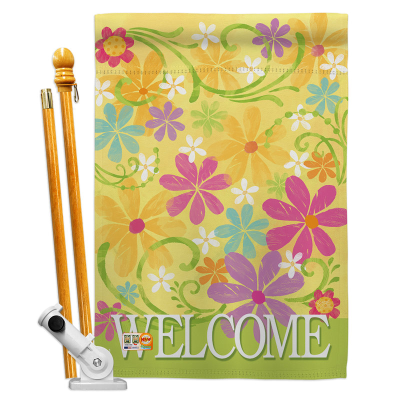 Double Sided 40'' H x 28'' W Polyester Flag Set
