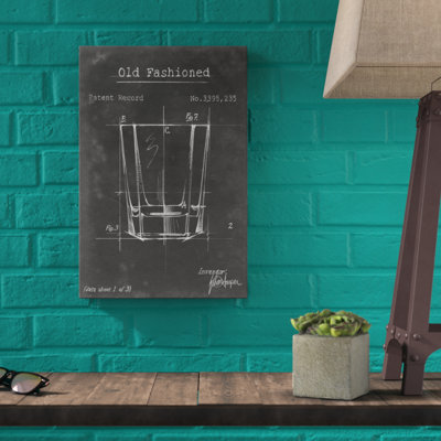 " Barware Blueprint I " by Ethan Harper Painting Print