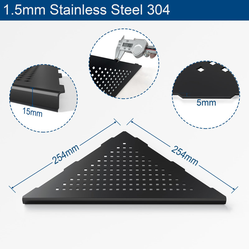 Stainless Steel Shower Caddy, Black