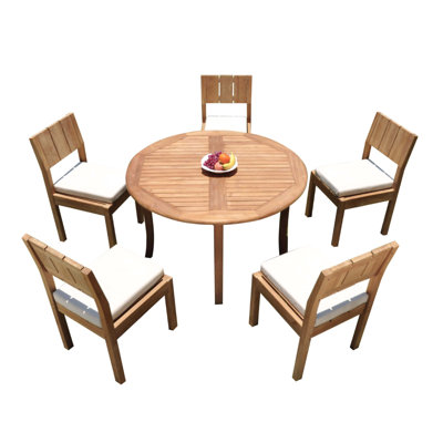 Andish Outdoor 6 - Piece Teak Dining Set