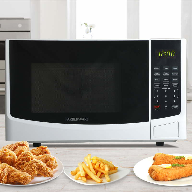 Farberware 0.9 Cu. Ft. White Microwave Oven, 900w, White