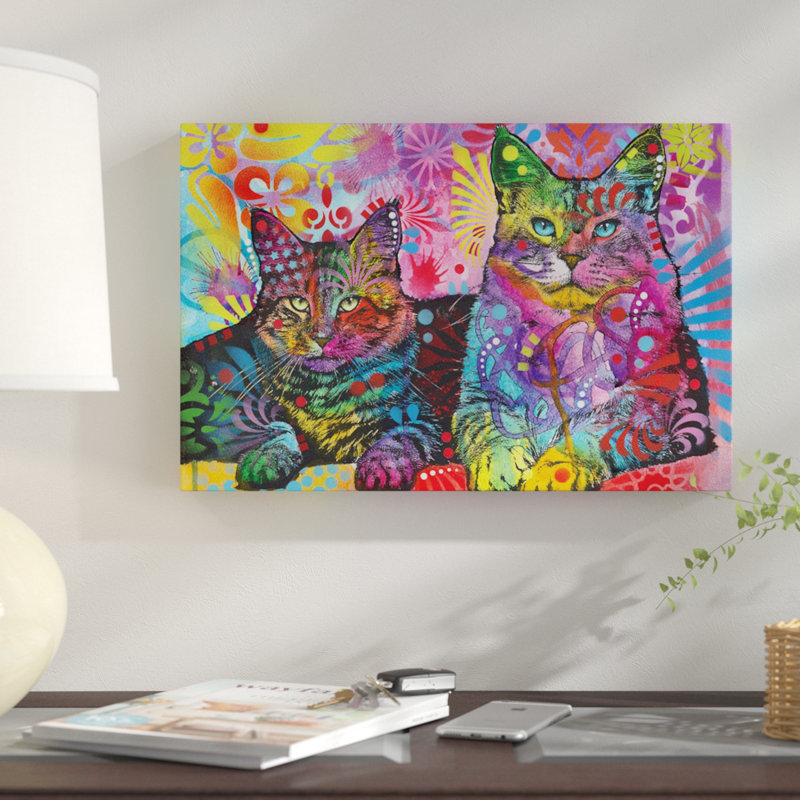 «2 Cats», impression sur toile, H 8 po x l 12 po x P 0,75 po, Toile tendue