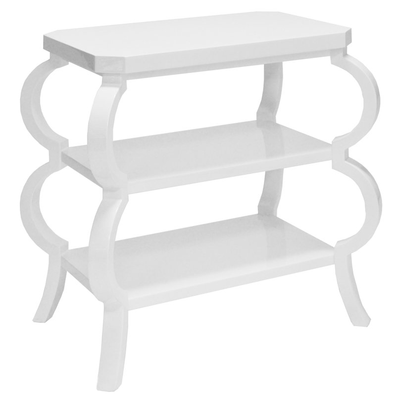 Table de bout avec rangement Olive, Blanc