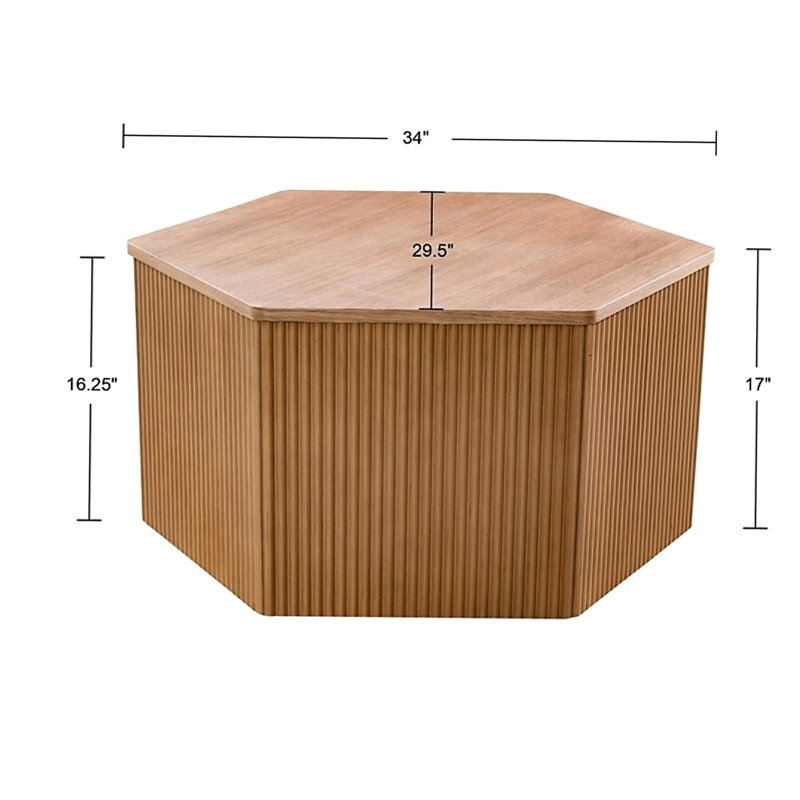 Fluted Hexagon Coffee Table