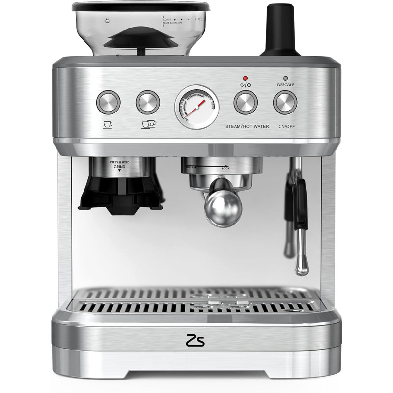 Coffee Machines Espresso with Milk Frother& Grinder, All in One Cappuccino Latte Coffee Maker for Home Kitchen