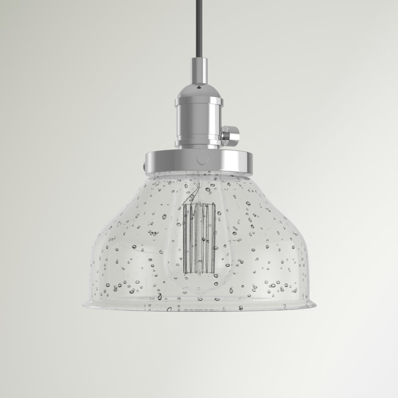 Luminaire suspendu en dome à 1 lumière Antioch, Chrome
