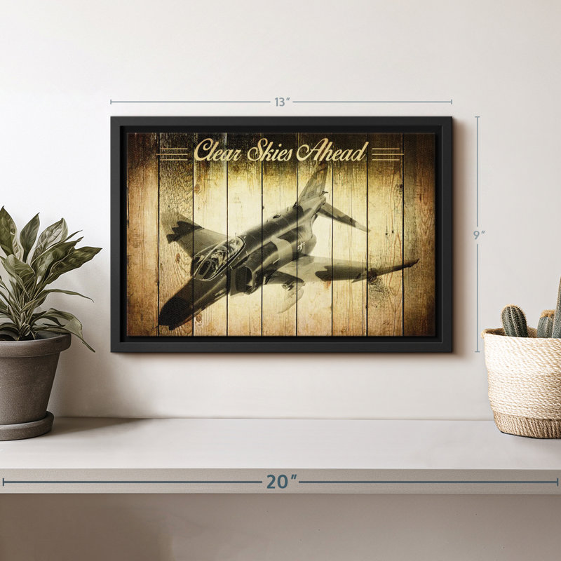 Impression sur toile d'avion militaire rustique, H 9 po x l 13 po