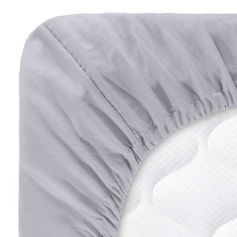 Series 1200 Brushed Microfiber Sheet Set - Wrinkle, Stain & Fade Resistant Bed Linens & Pillowcases, Silver