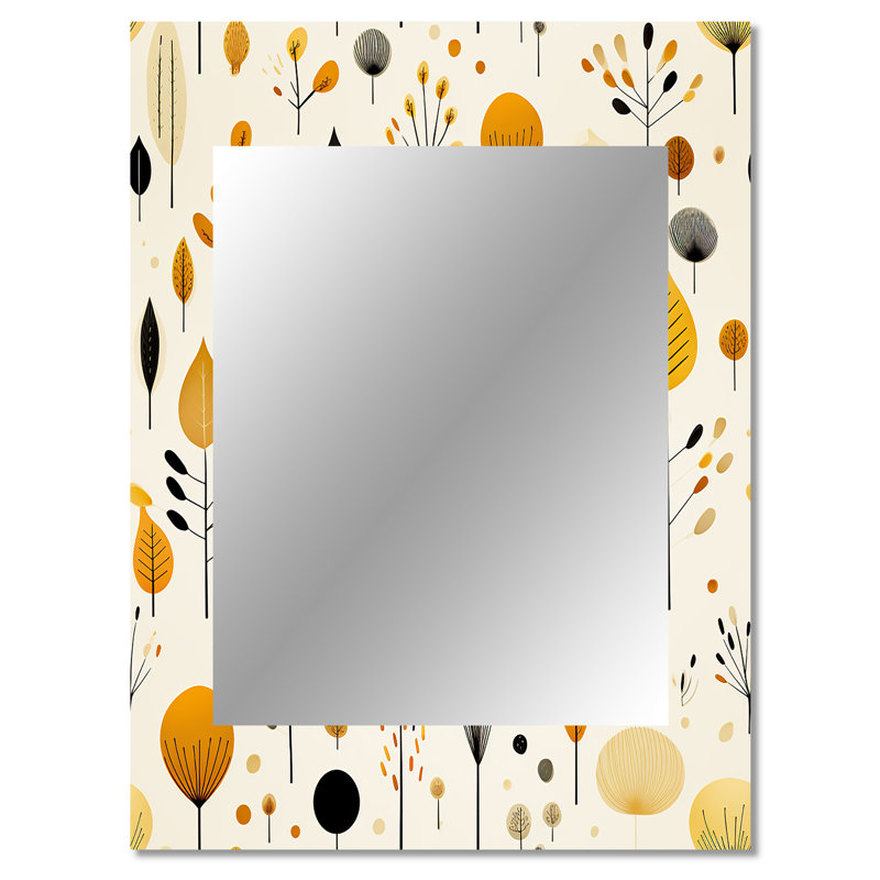 Deby Mcm Minimalist Revival - miroir décoratif Mid-Century, grand miroir mural moderne Mid-Century, impression sur métal