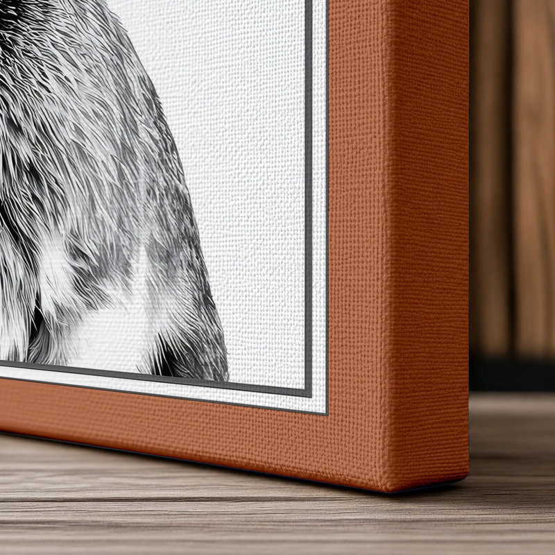 Hare Observational Study Botanical - Wrapped Canvas, 18x12 - 45.7 x 30.5 cm, Terracotta Border