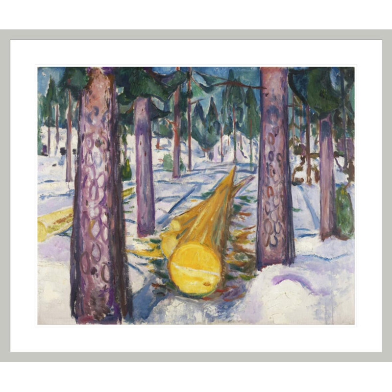 «The Yellow Log» par Edvard Munch - impression giclée sur cadre, 33.5" H x 39.49" W
