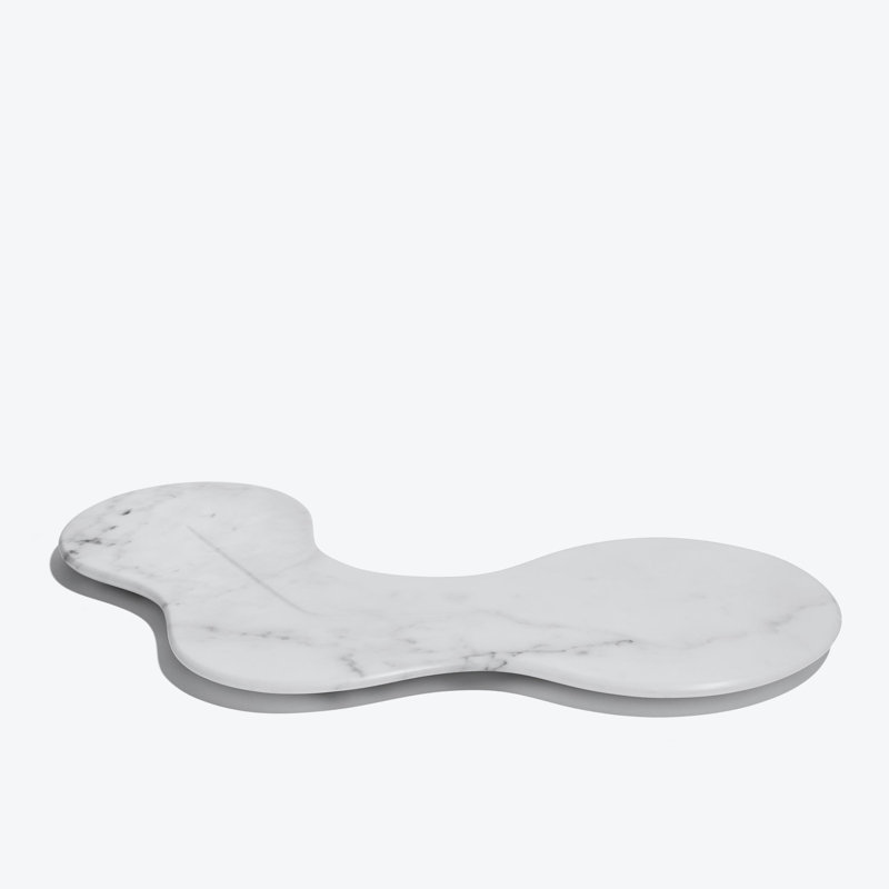 Cell Platter, White, White Honed Marble