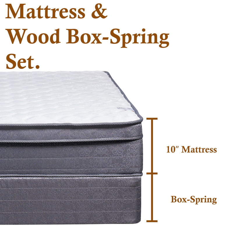 White Noise Camille 14'' Plush Hybrid Mattress and Box Spring, Twin