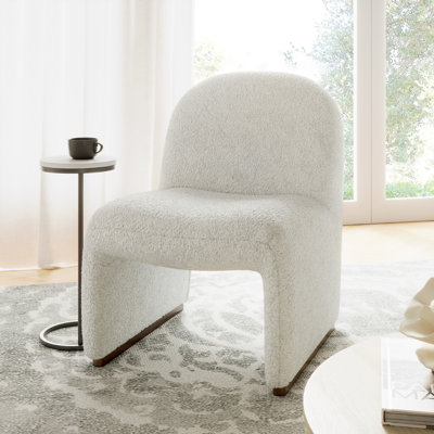 Rikako Mid-century Side Chair with Hardwood Legs