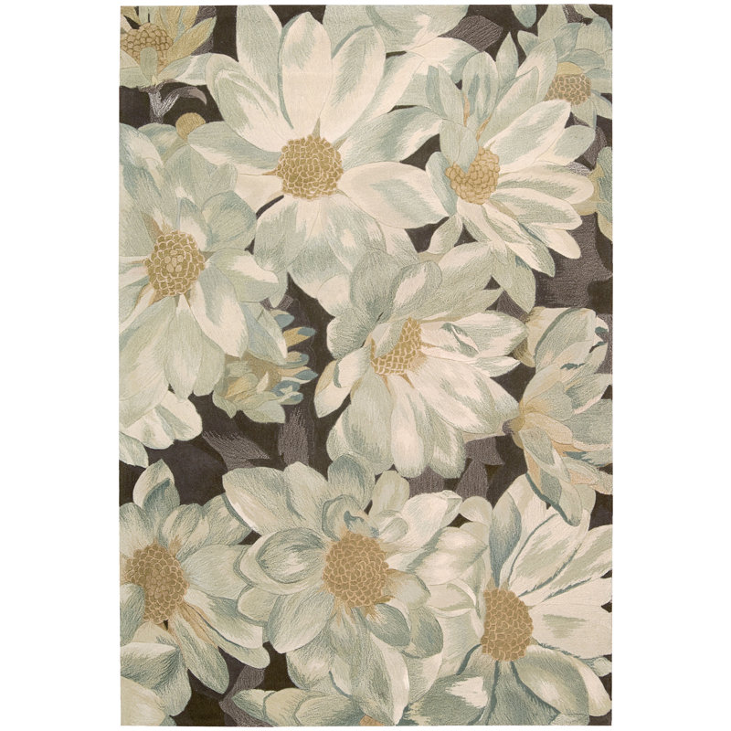 Opalo Wool Floral Indoor Rug, Rectangle 7'6" x 9'6"