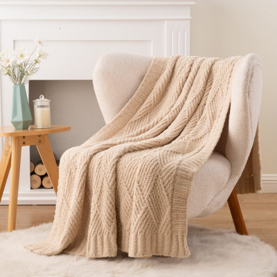 Soft Textured Plush Blanket,50"X60"