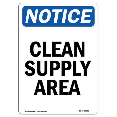 Clean Supply Area Sign
