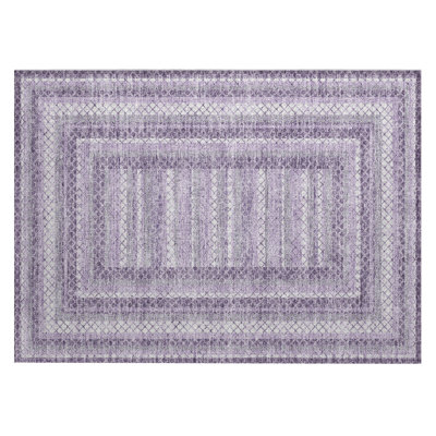Machine Washable Indoor/Outdoor Xhevrie Lavender Rug