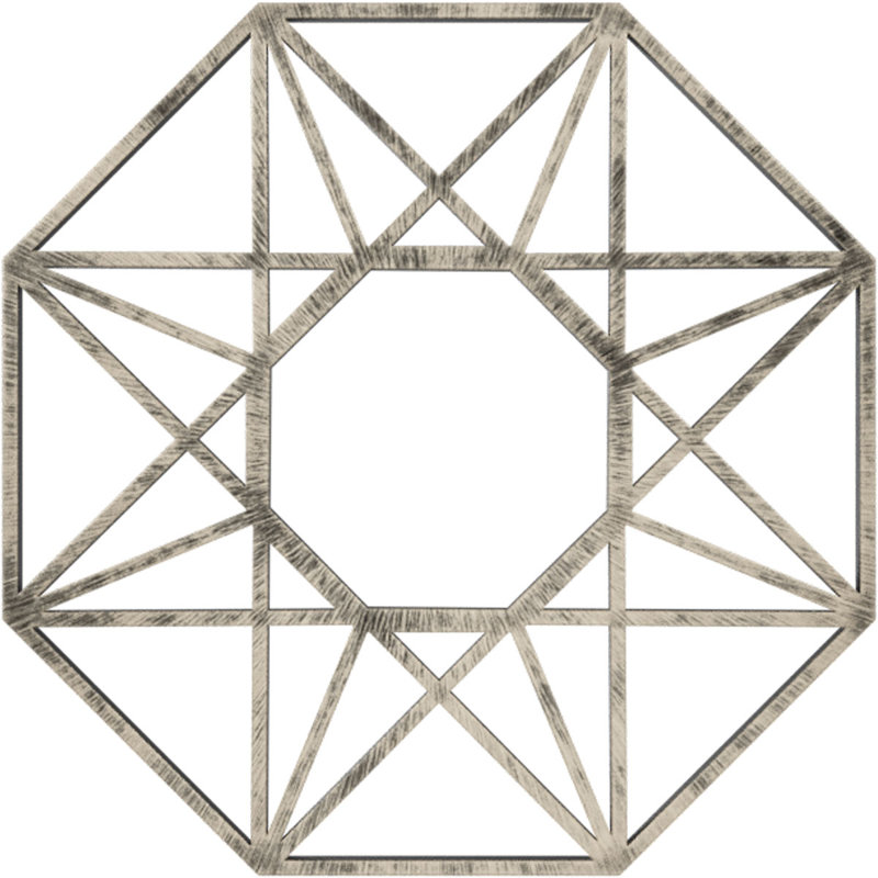 Médaillon de plafond 16 po x 16 pi x P 6 1/4 po x P 1/2 po Guardian, H 30 po x l 30 po x P 1 po, Argenté antique chaleureux